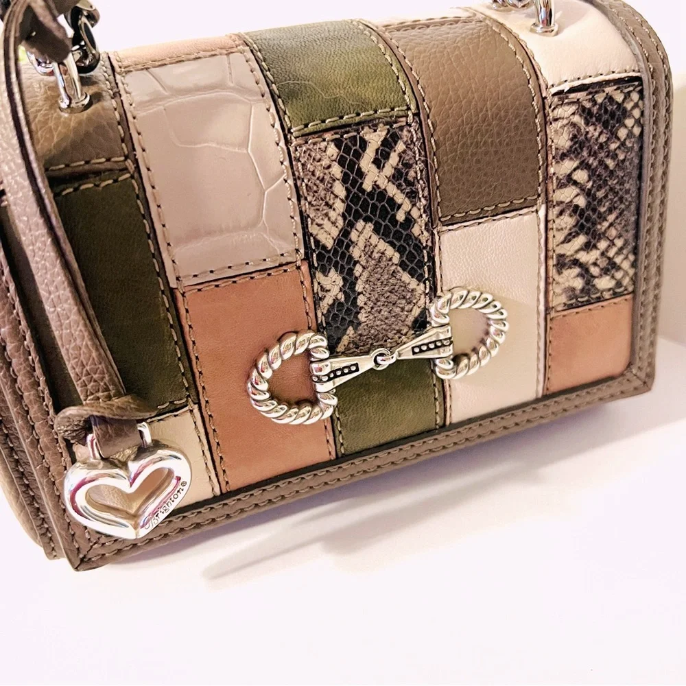 BRIGHTON Small Flap Bag with Patchwork Pattern NWT